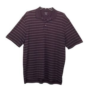 BCG Golf Polo Men's Sz XL Burgundy Gray Stripes Athleisure Business Casual Sport